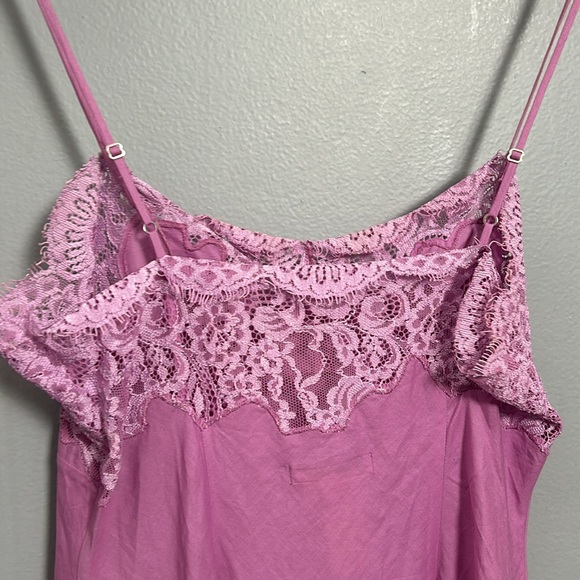 MaxAzria Collection Cotton Pink Lace Neck and Hem Maxi slip chemise size 6 - Picture 14 of 16